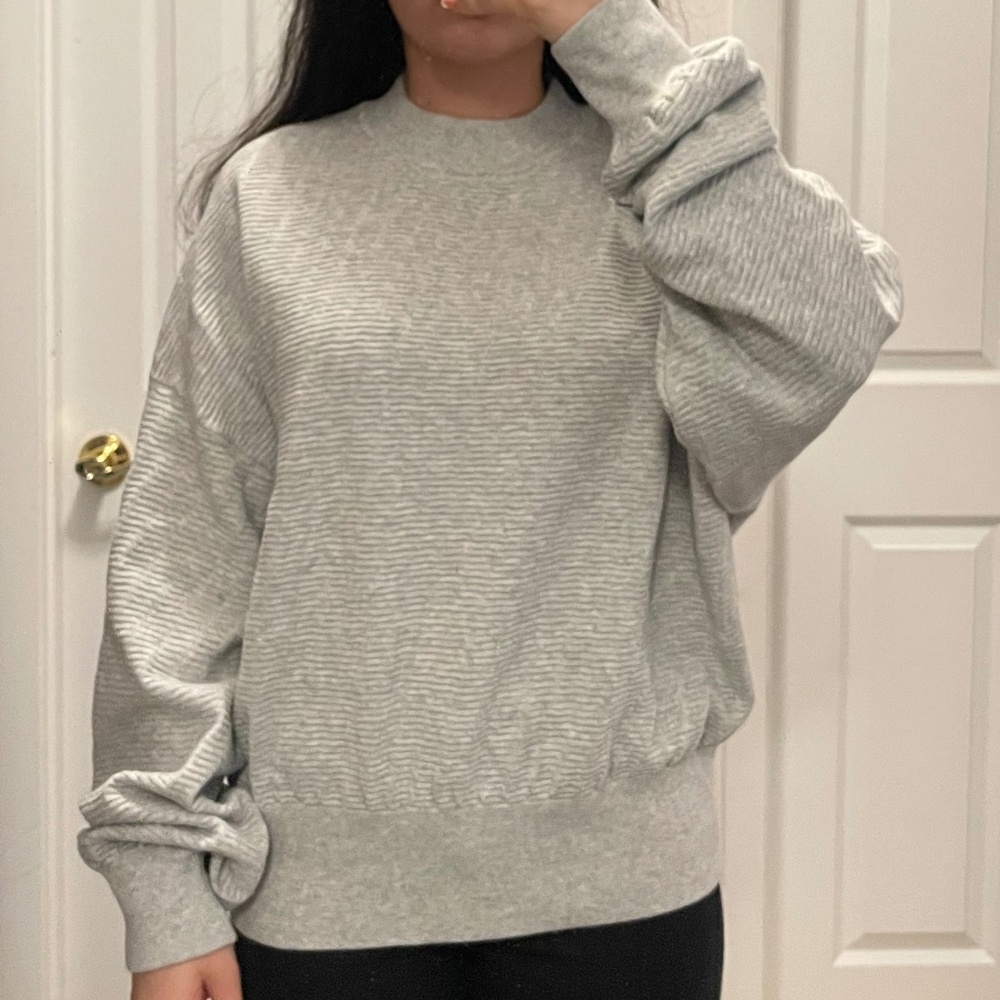 New Grey Textured Sweater